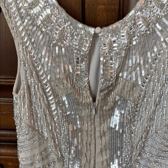 Aidan Mattox Sleeveless Beaded Sequin Sheath Dress - Picture 5 of 13